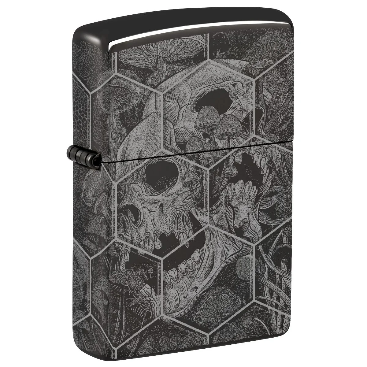 Zippo Lighter: Trippy Skull, Photo 360 - High Polish Black 46425