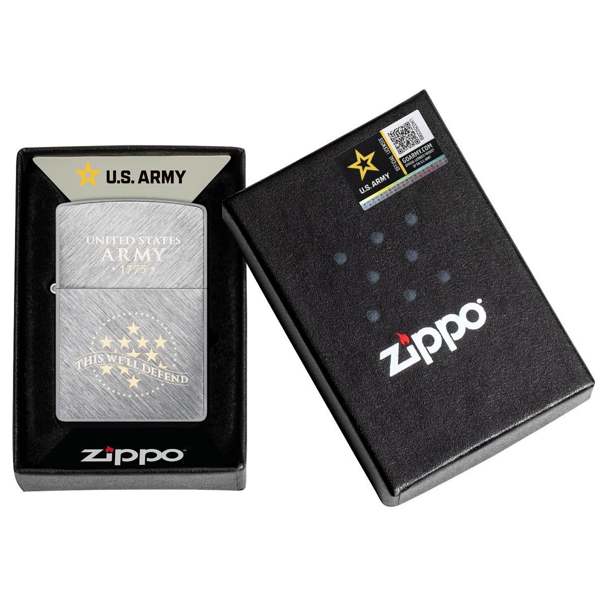 Zippo Lighter: U.S. Army, This We'll Defend, Engraved - Herringbone Sweep 47090 - Image 6