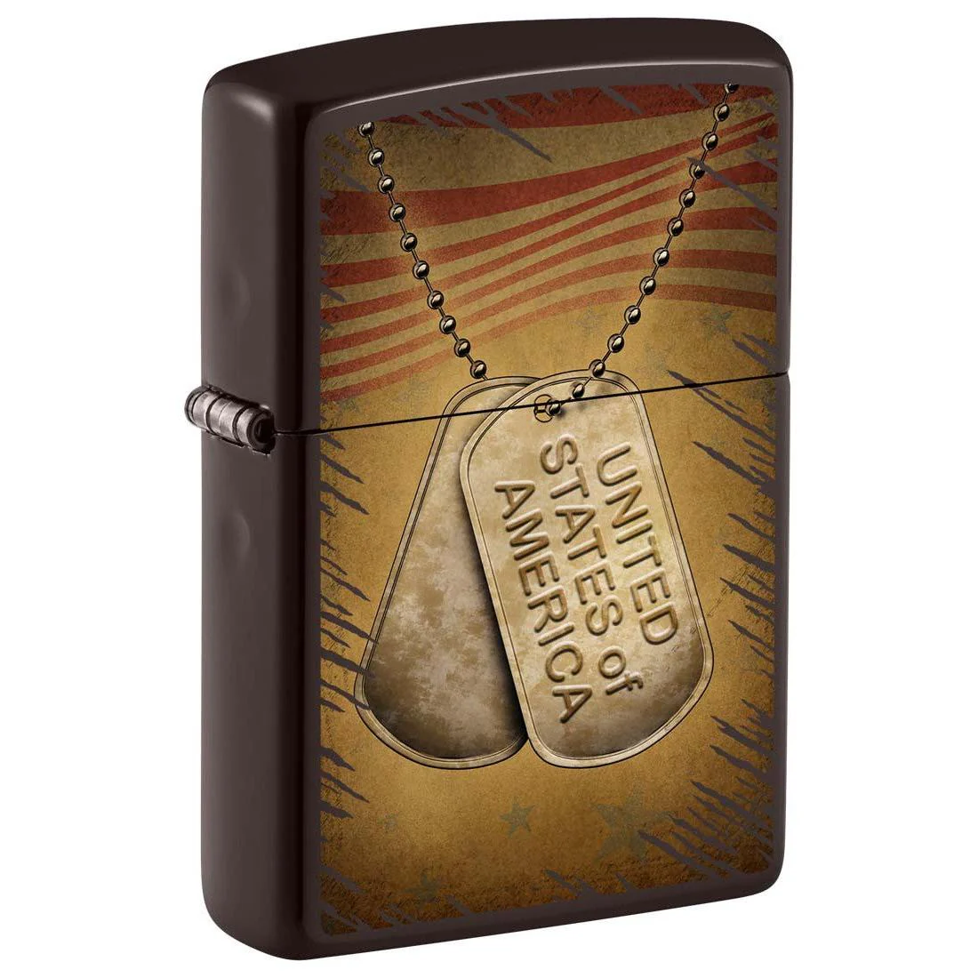 Zippo Lighter: U.S. Military Dog Tags - Brown 81278