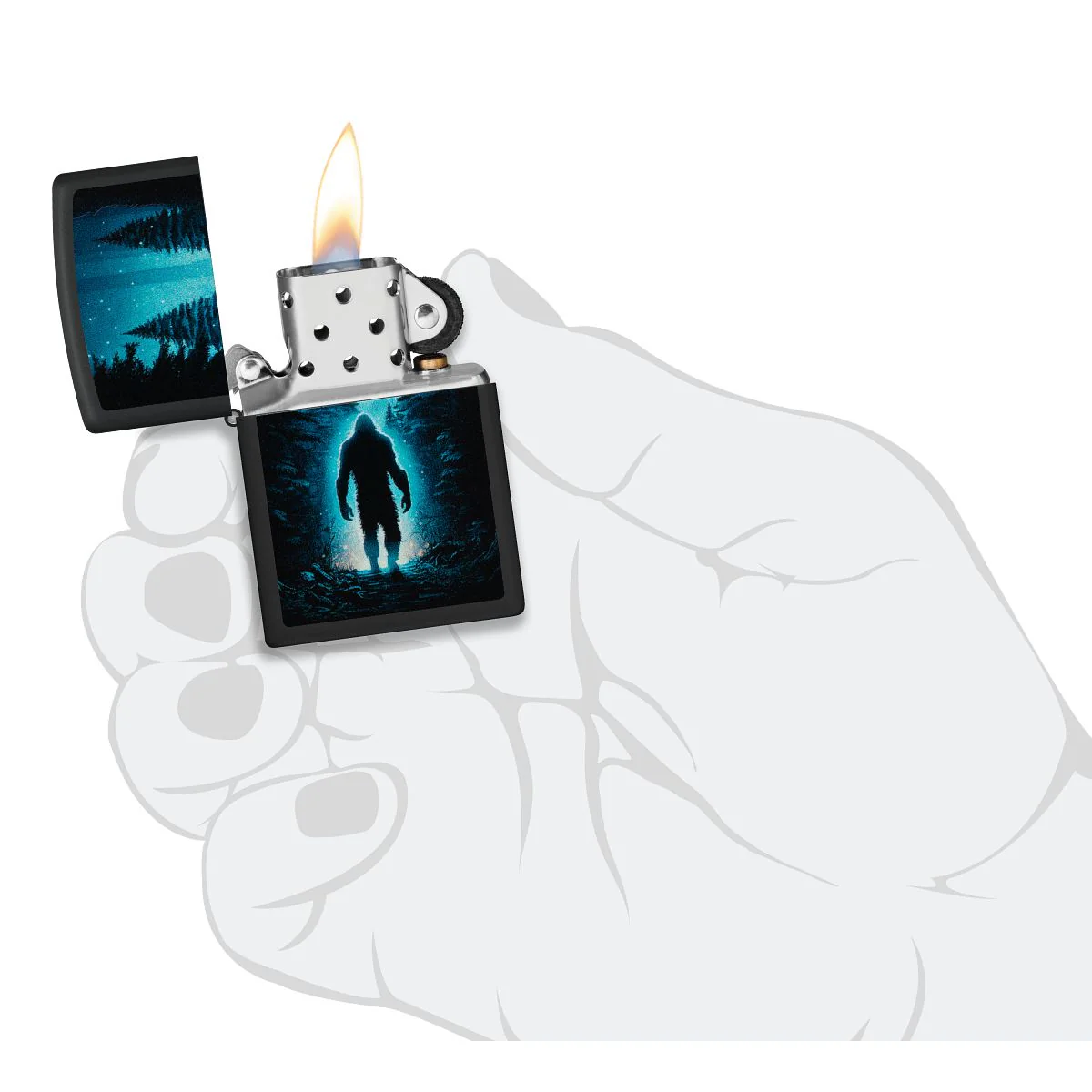 Zippo Lighter: Ultra Squatch, Blacklight - Black Matte 46819 - Image 6