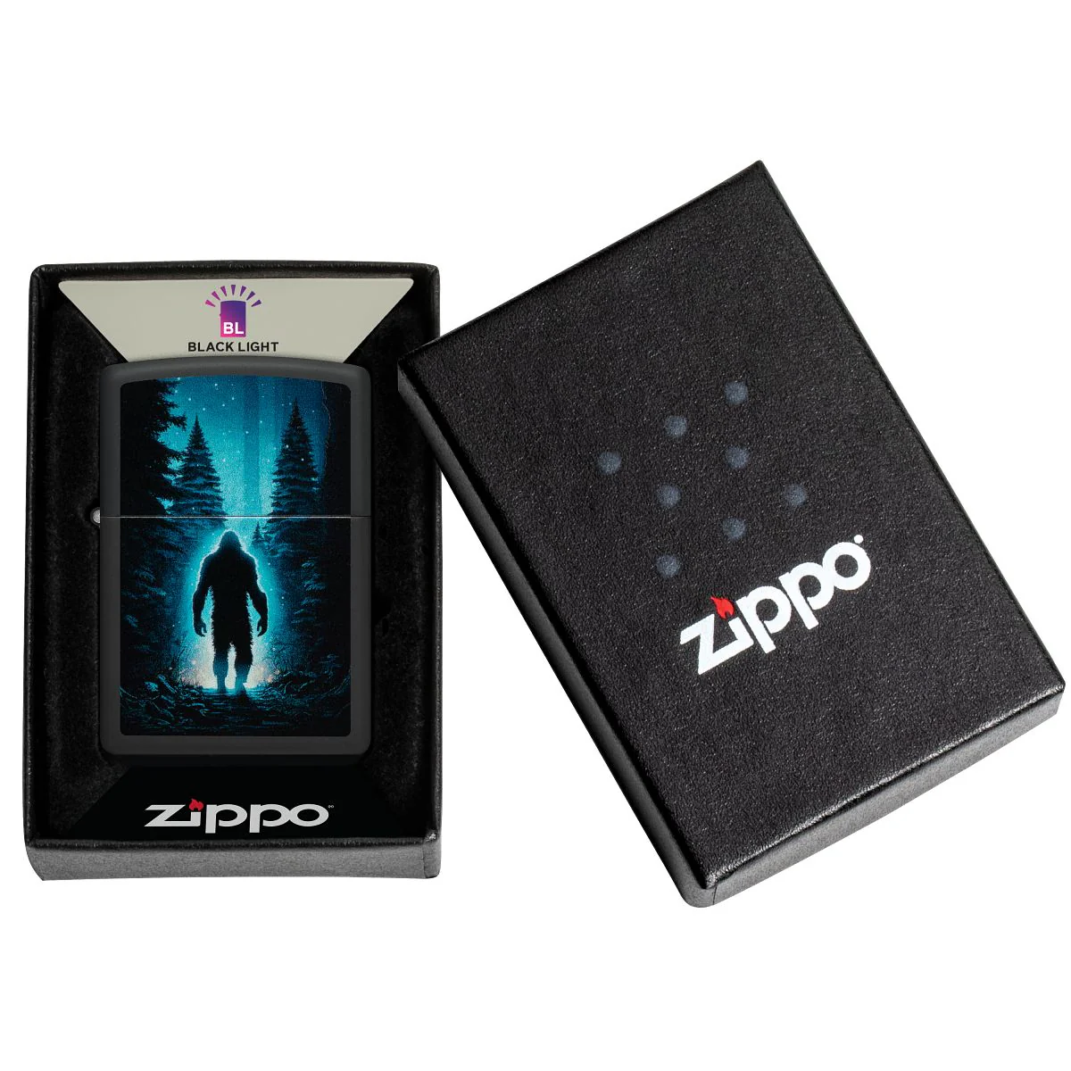 Zippo Lighter: Ultra Squatch, Blacklight - Black Matte 46819 - Image 7
