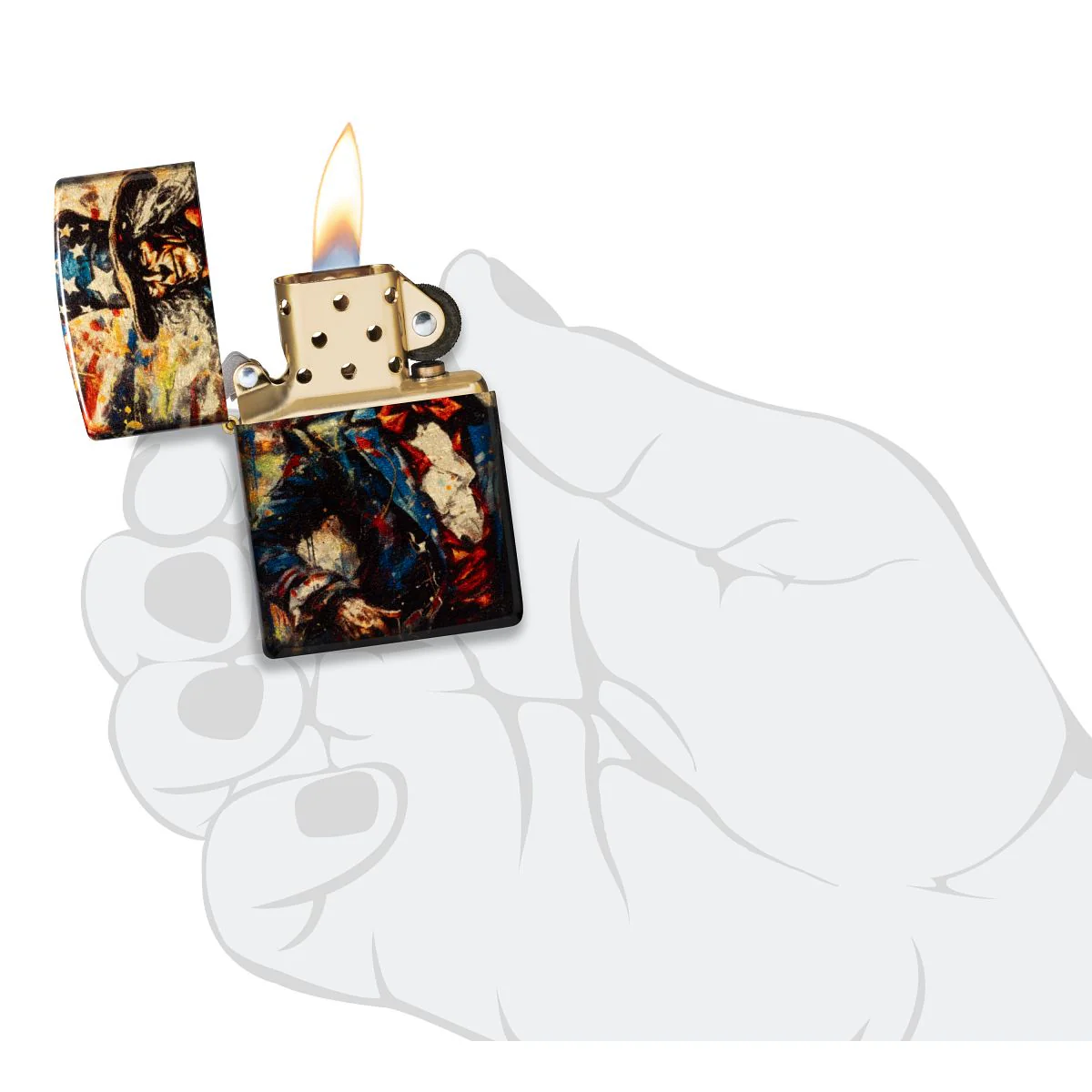 Zippo Lighter: Uncle Sam and American Flag - 540 Fusion 47145 - Image 9