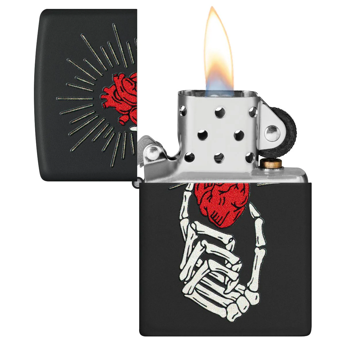 Zippo Lighter: Undying Love Design - Black Matte 46469 - Image 3
