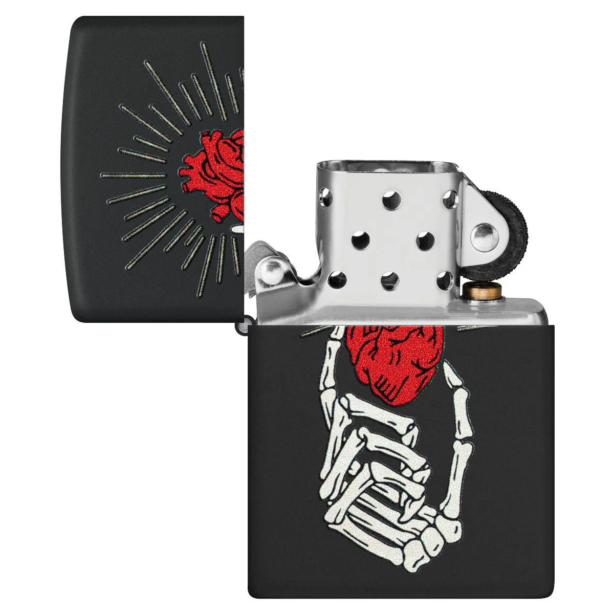Zippo Lighter: Undying Love Design - Black Matte 46469 - Image 4