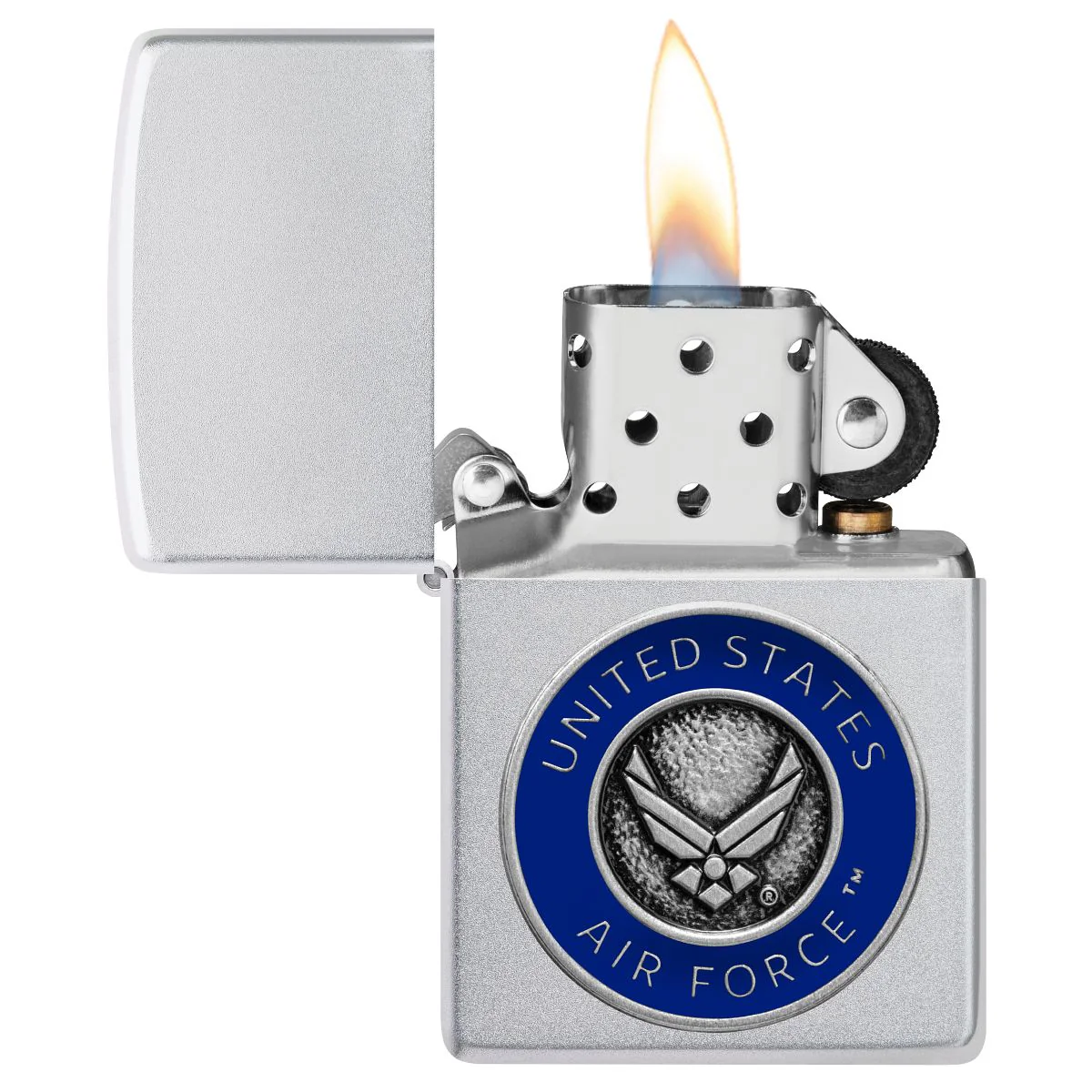Zippo Lighter: United States Air Force Emblem - Satin Chrome 48976 - Image 4