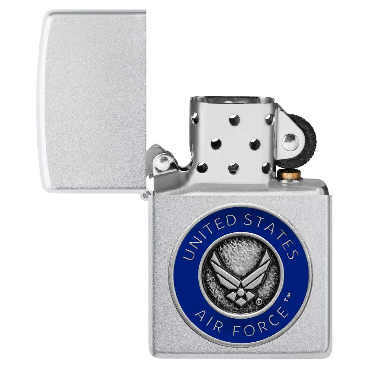 Zippo Lighter: United States Air Force Emblem - Satin Chrome 48976 - Image 5
