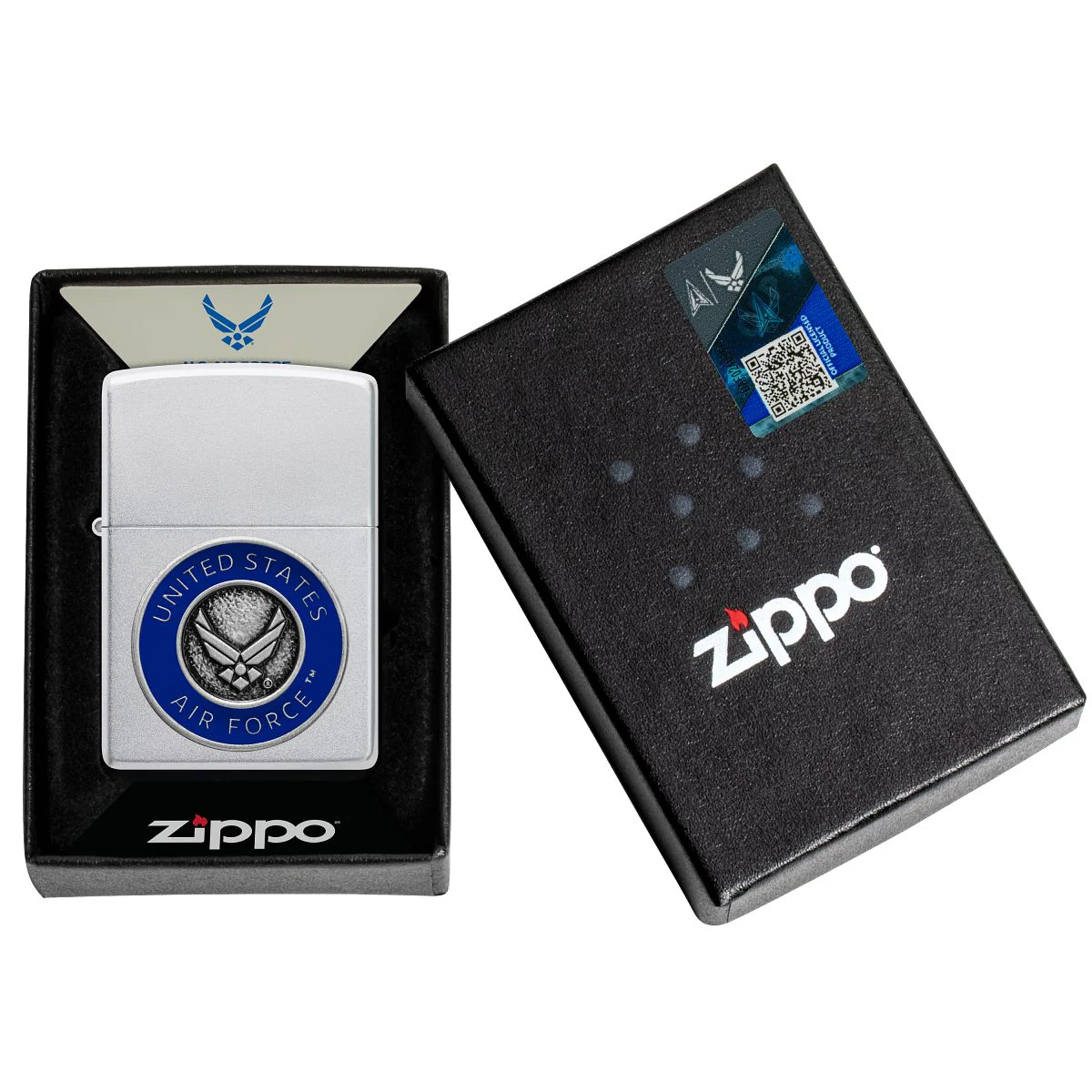 Zippo Lighter: United States Air Force Emblem - Satin Chrome 48976 - Image 7