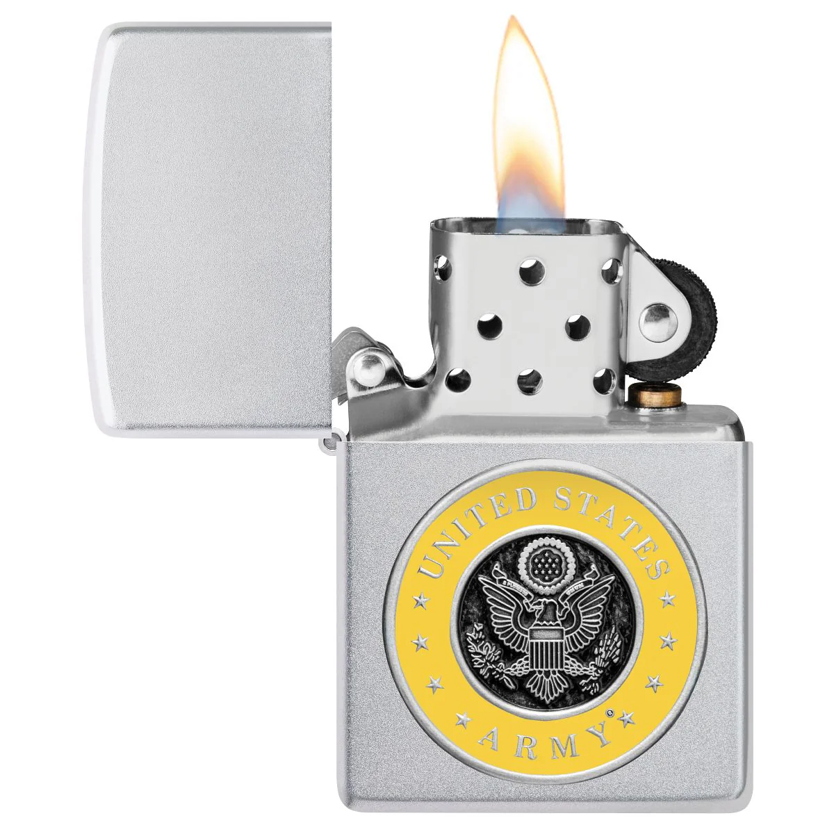Zippo Lighter: United States Army Emblem - Satin Chrome 48977 - Image 4