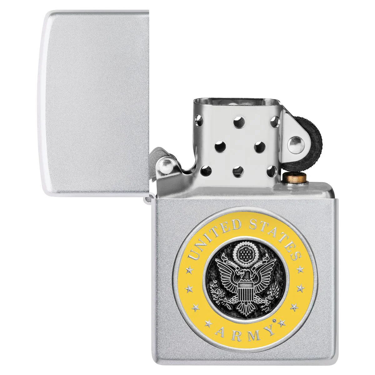 Zippo Lighter: United States Army Emblem - Satin Chrome 48977 - Image 5
