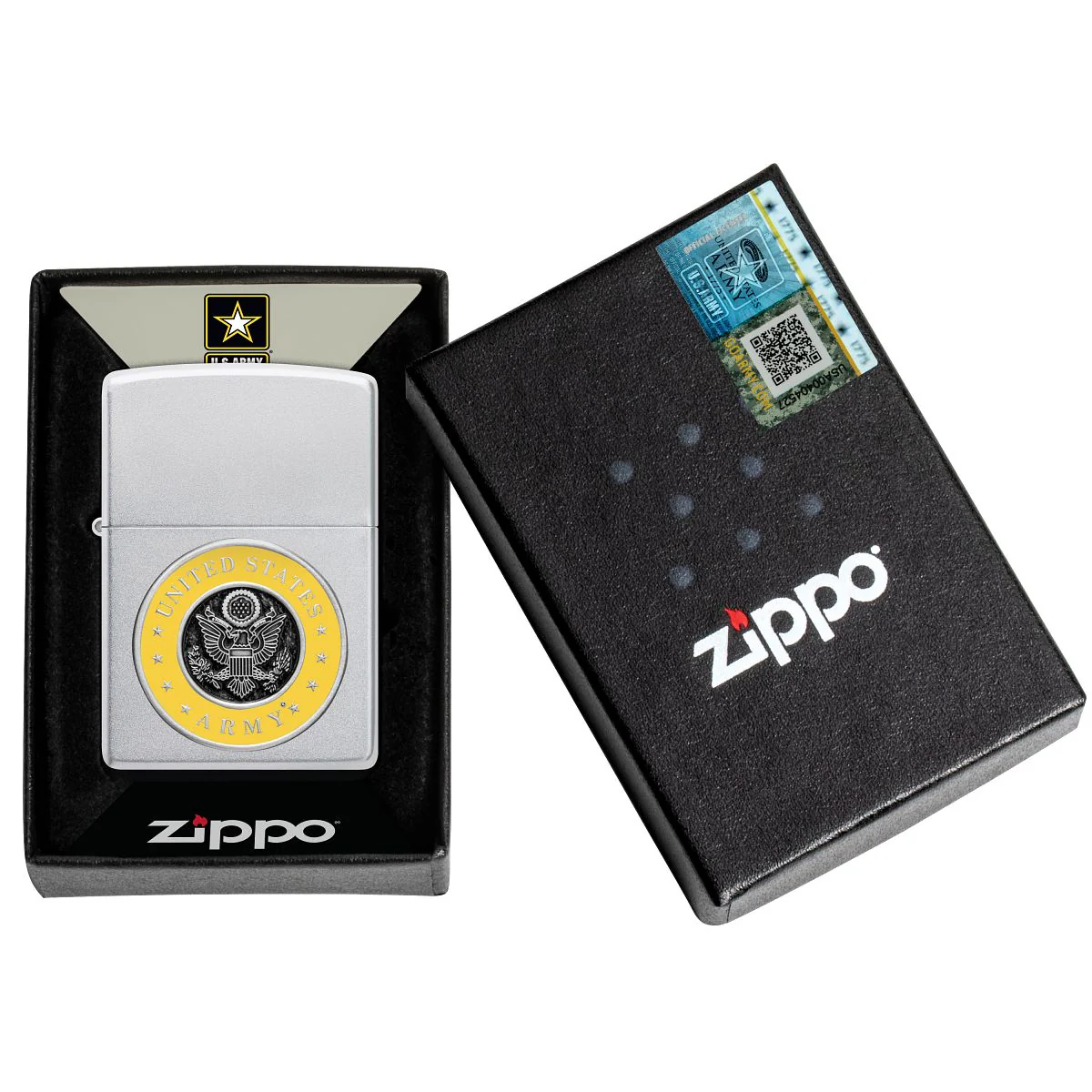 Zippo Lighter: United States Army Emblem - Satin Chrome 48977 - Image 7