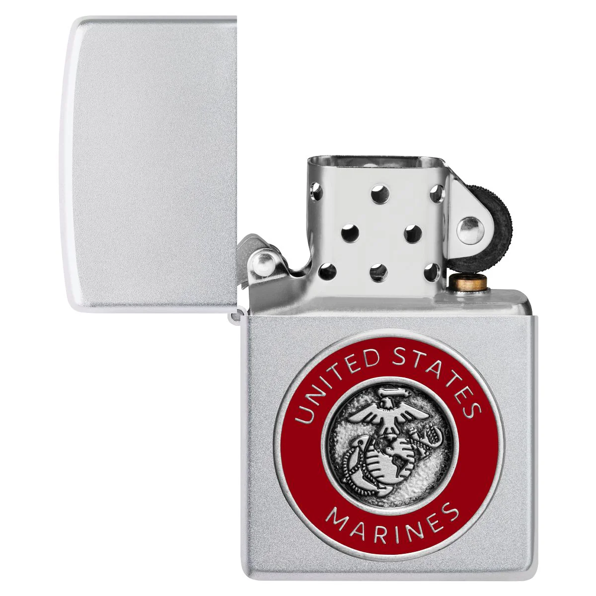 Zippo Lighter: United States Marines Emblem - Satin Chrome 48974 - Image 5