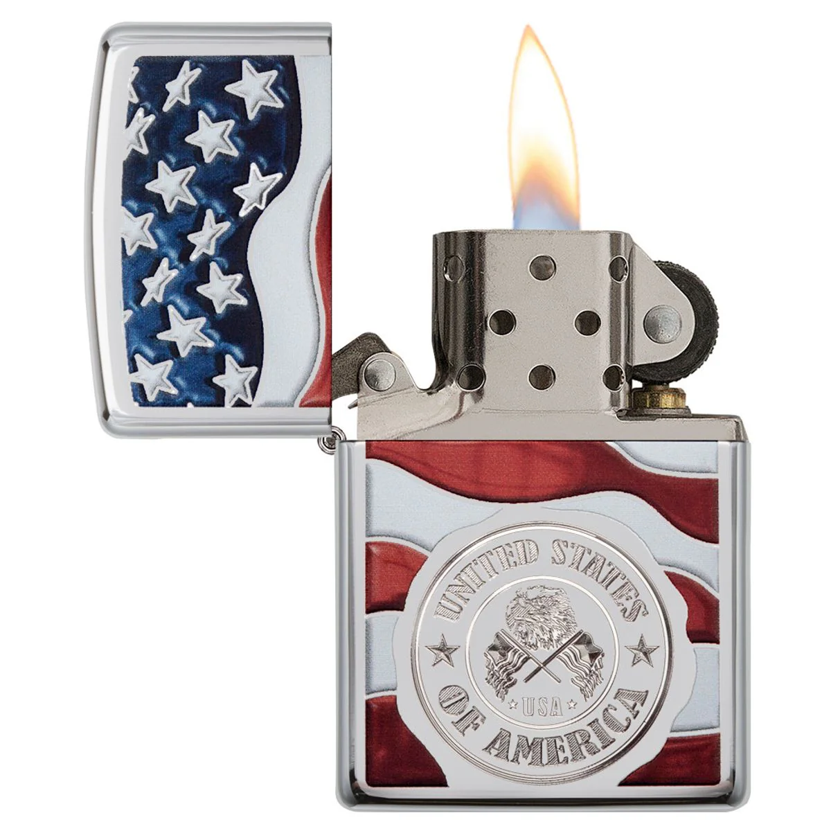 Zippo Lighter: United States of America - High Polish Chrome 29395 - Image 3