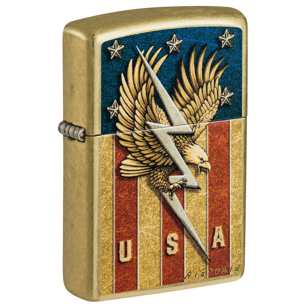 Zippo Lighter: USA Design by Rietveld - Street Brass 47110
