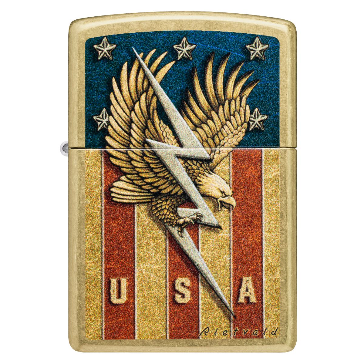 Zippo Lighter: USA Design by Rietveld - Street Brass 47110 - Image 2