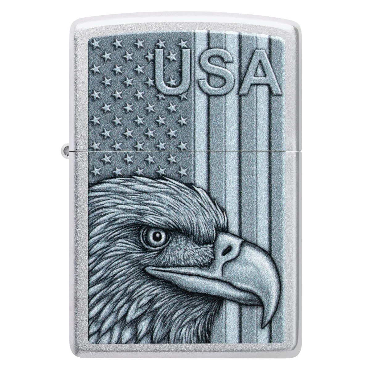 Zippo Lighter: USA Pride Design - Satin Chrome 46825 - Image 2