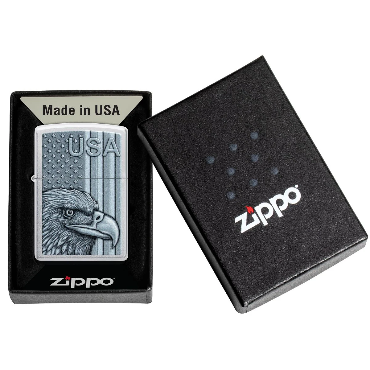Zippo Lighter: USA Pride Design - Satin Chrome 46825 - Image 6