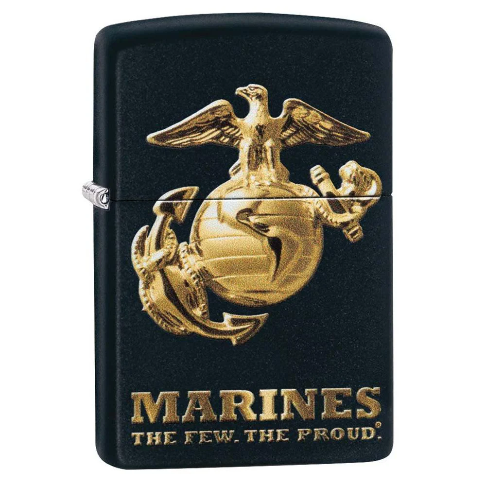 Zippo Lighter: USMC Marines, The Few The Proud - Black Matte 81190