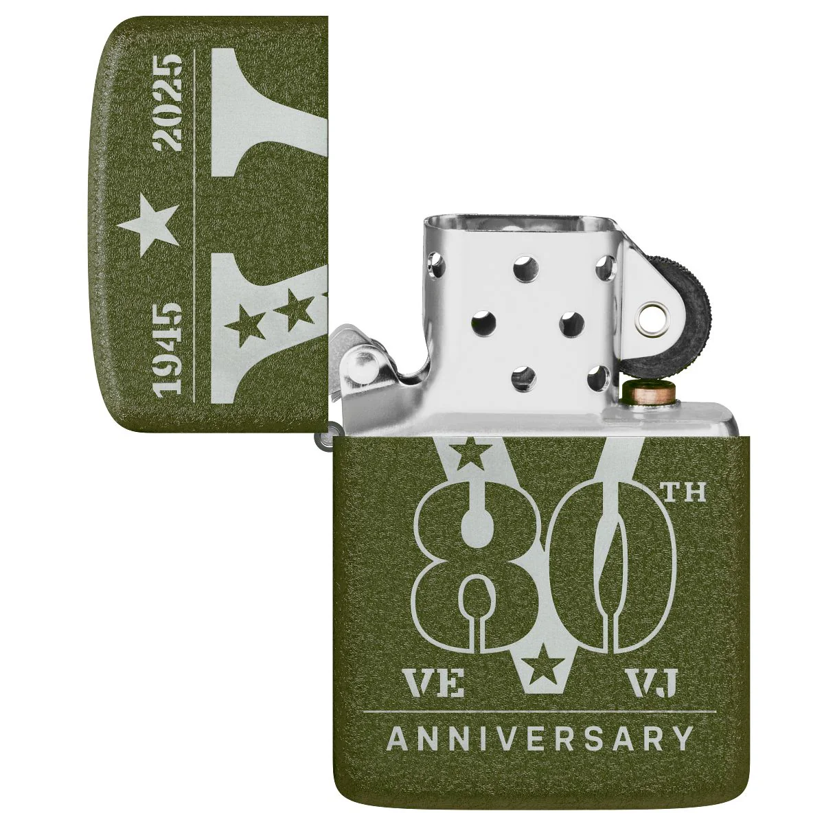 Zippo Lighter: VE/VJ 80th Anniversary  - Green Crackle 46949 - Image 6