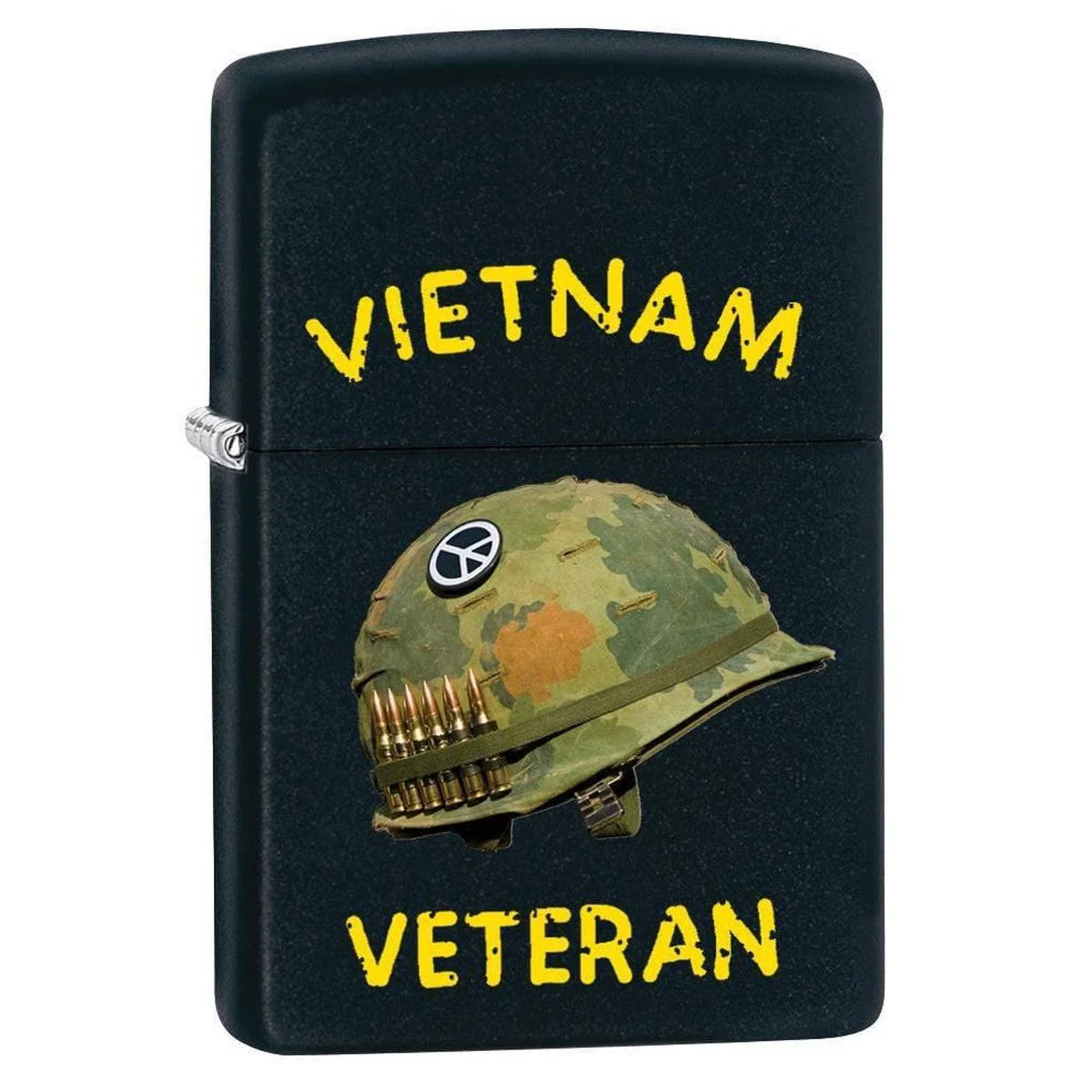 Zippo Lighter: Vietnam Veteran Design - Black Matte 79833