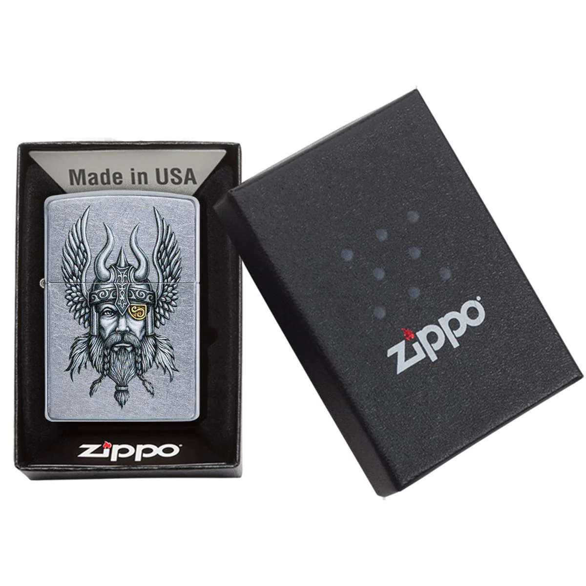 Zippo Lighter: Viking Warrior - Street Chrome 29871 - Image 6