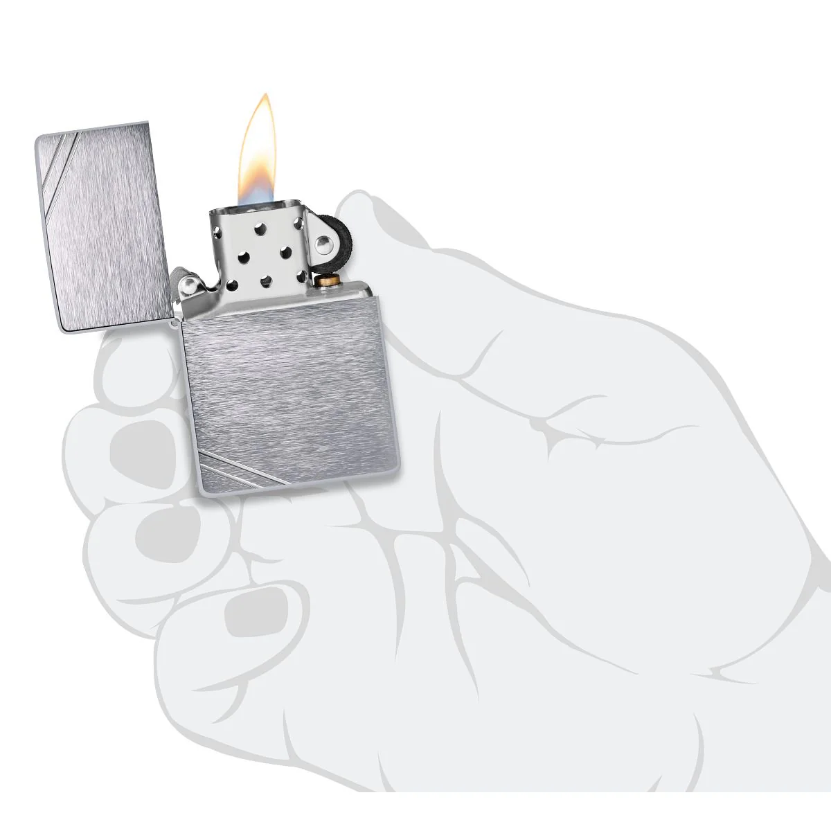 Zippo Lighter: Vintage - Brushed Chrome 230 - Image 5