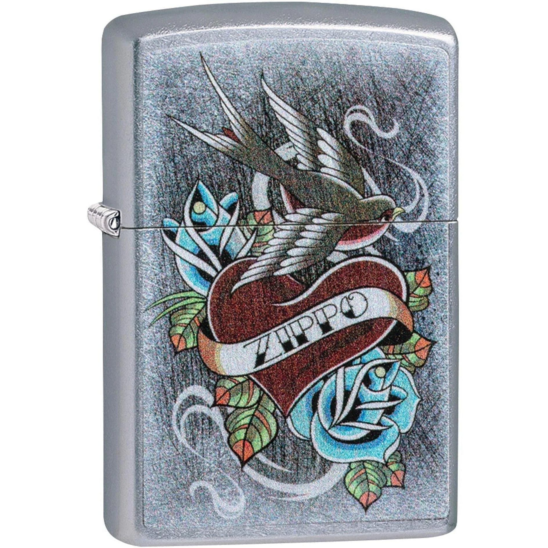 Zippo Lighter: Vintage Zippo Tattoo - Street Chrome 81612