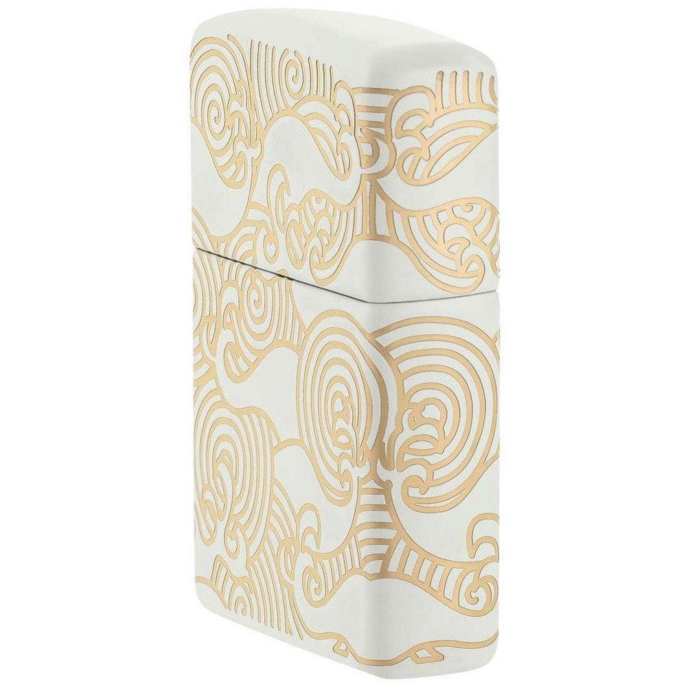 Zippo Lighter: Waves Design, Laser 360 - White Matte 48909 - Image 3