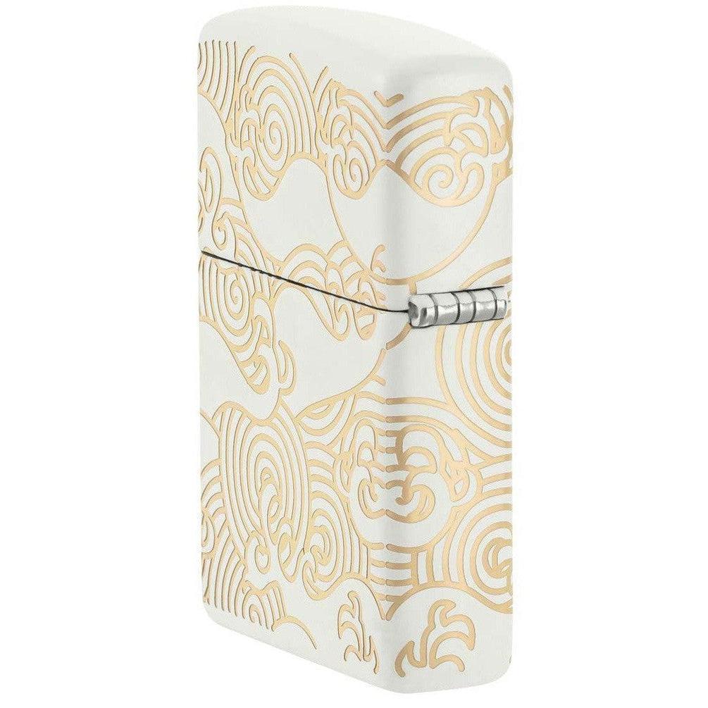 Zippo Lighter: Waves Design, Laser 360 - White Matte 48909 - Image 4