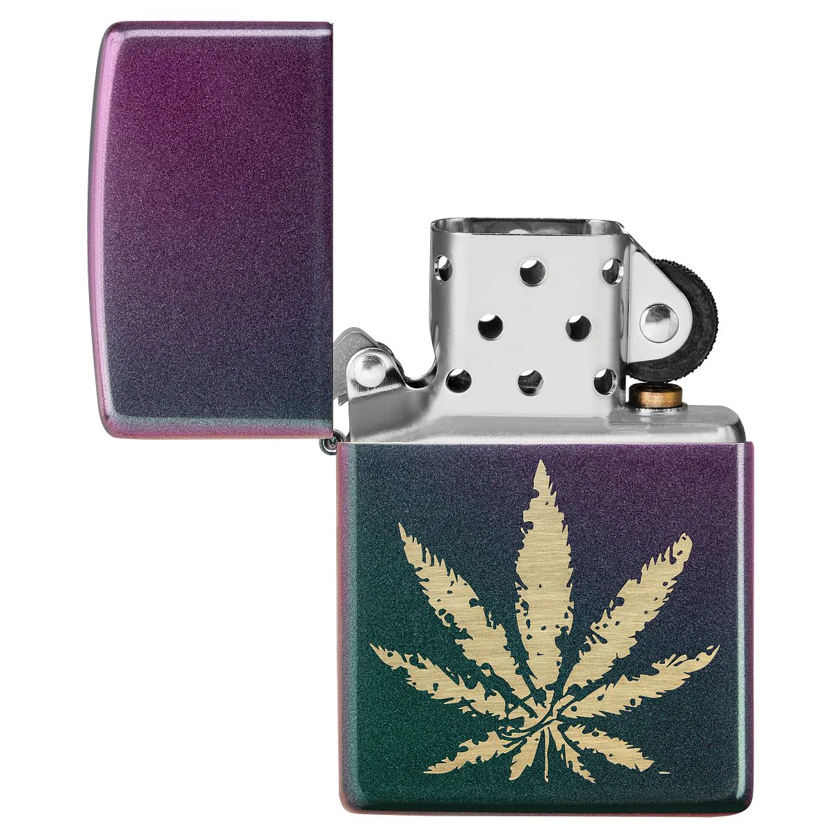 Zippo Lighter: Weed Leaf - Iridescent 49185 - Image 5