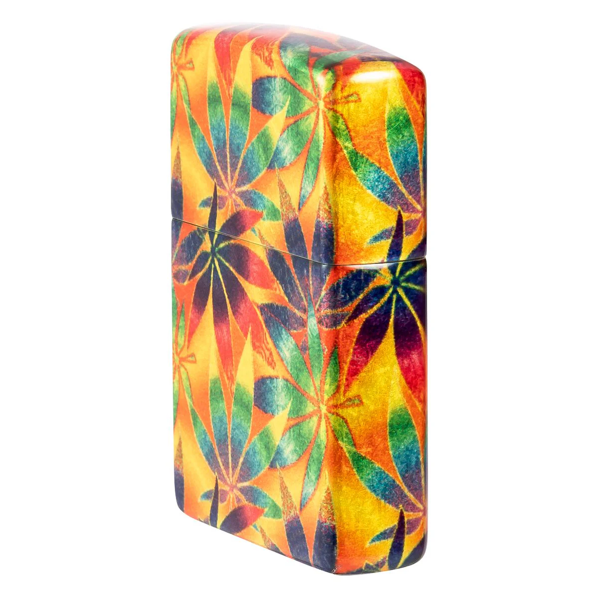 Zippo Lighter: Weed Leaves, 540 Fusion - 540 Tumbled Brass 48776 - Image 3