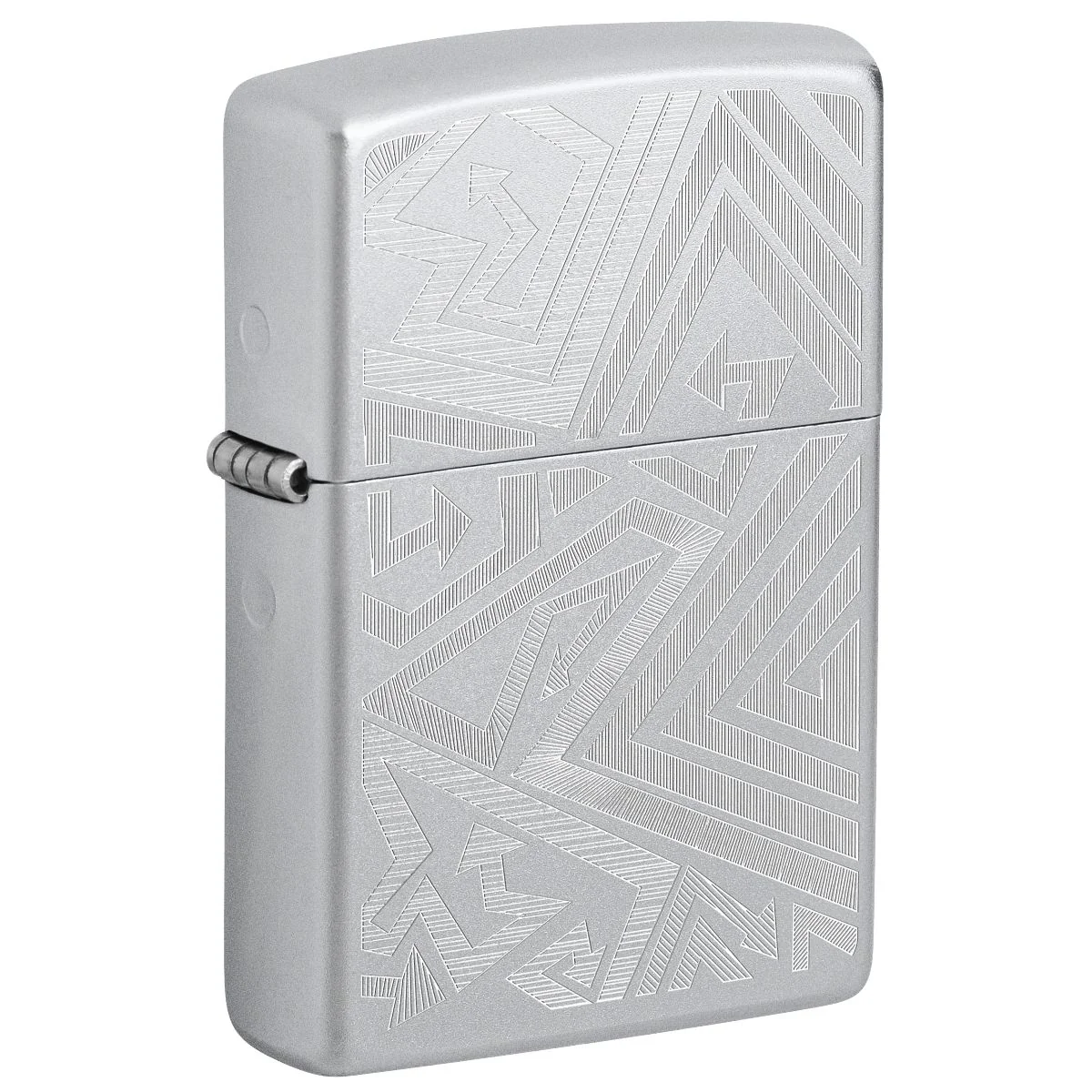 Zippo Lighter: Which Way? Design, Engraved - Satin Chrome 46481