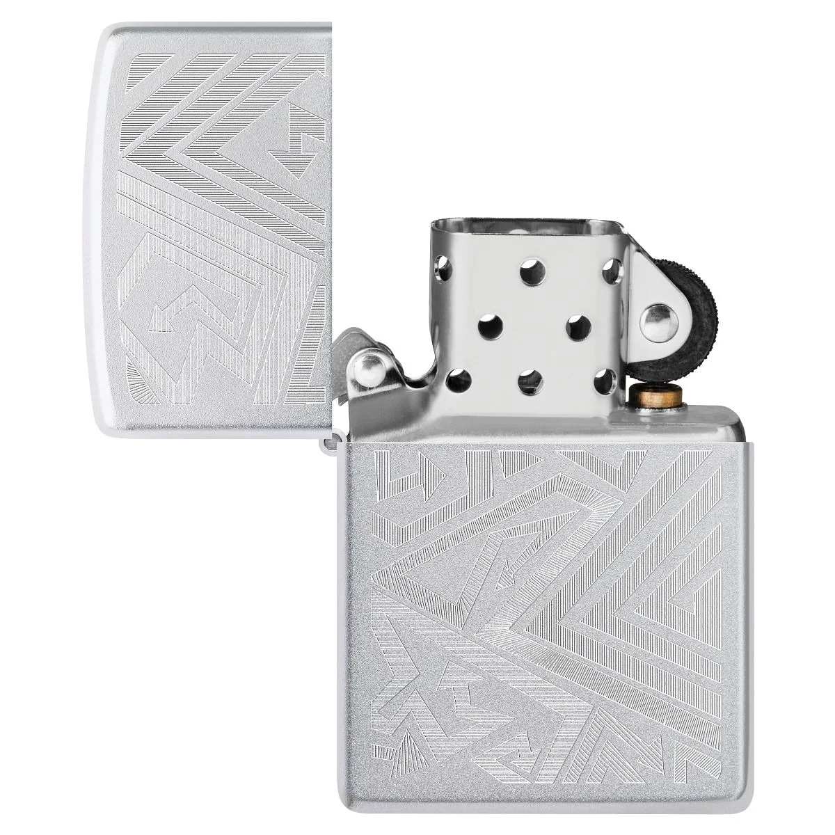 Zippo Lighter: Which Way? Design, Engraved - Satin Chrome 46481 - Image 4