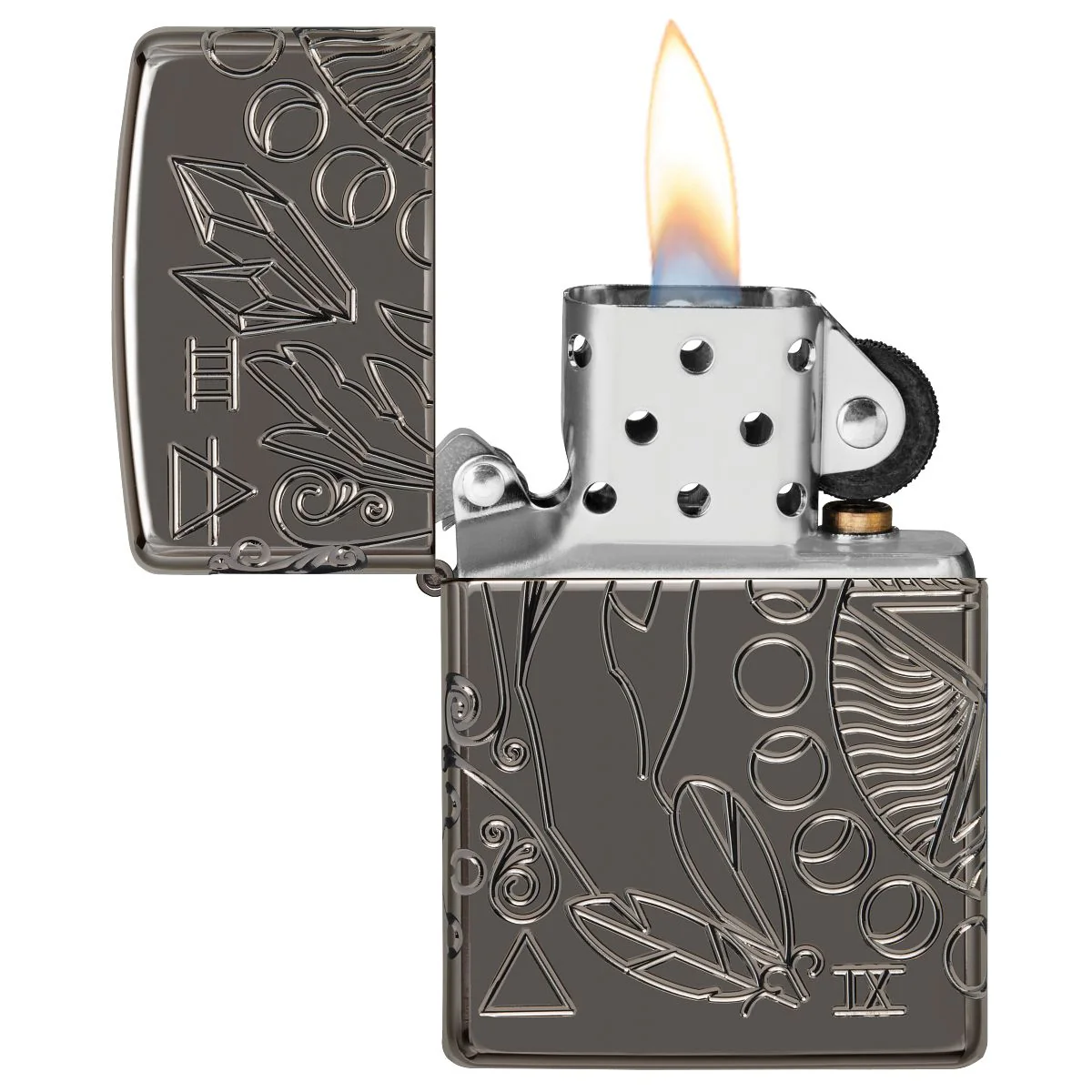 Zippo Lighter: Wicca Design, MultiCut Armor - Black Ice 49689 - Image 7