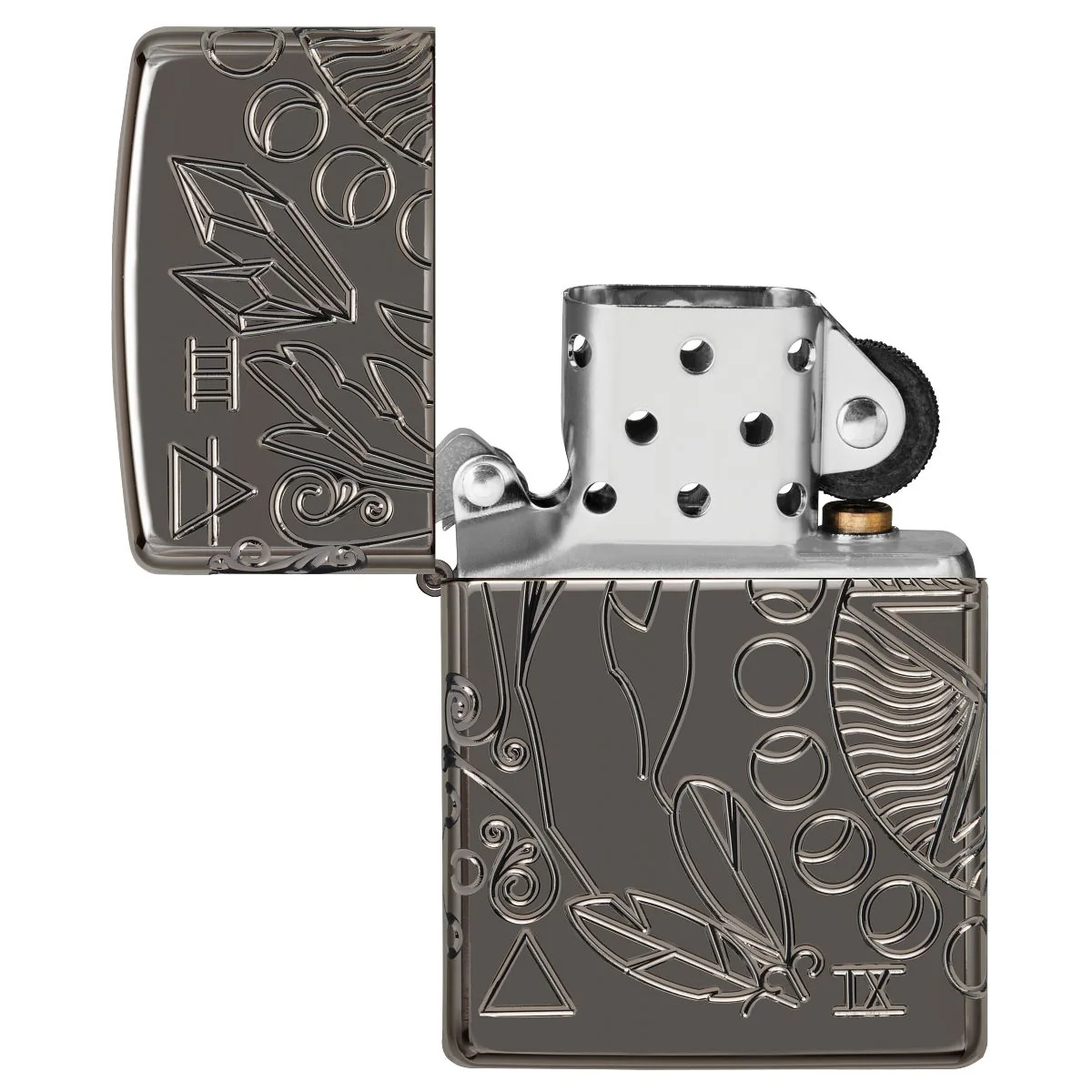 Zippo Lighter: Wicca Design, MultiCut Armor - Black Ice 49689 - Image 8