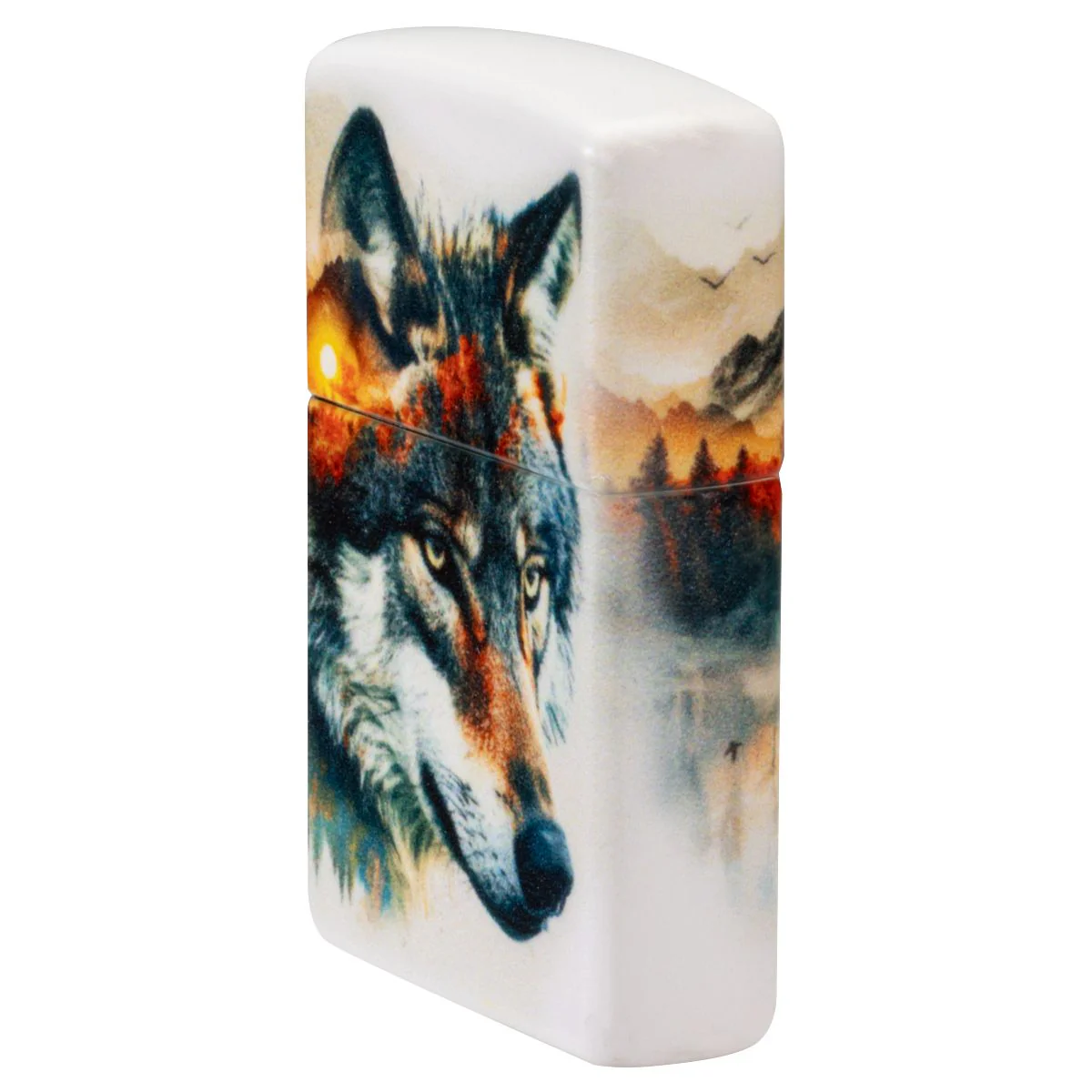 Zippo Lighter: Wolf and Mountains - 540 Color 46866 - Image 3