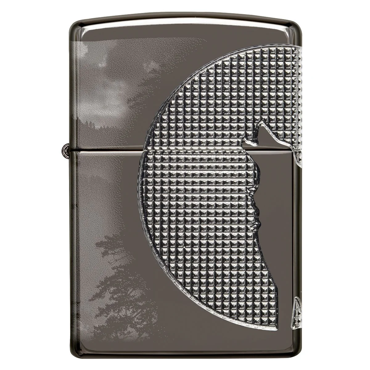 Zippo Lighter: Wolf Howling, Armor Multicut - High Polish Black Ice 49353 - Image 6