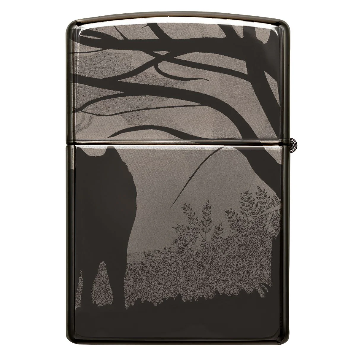 Zippo Lighter: Wolves in Trees, Photo Image 360 - Black Ice 49188 - Image 5
