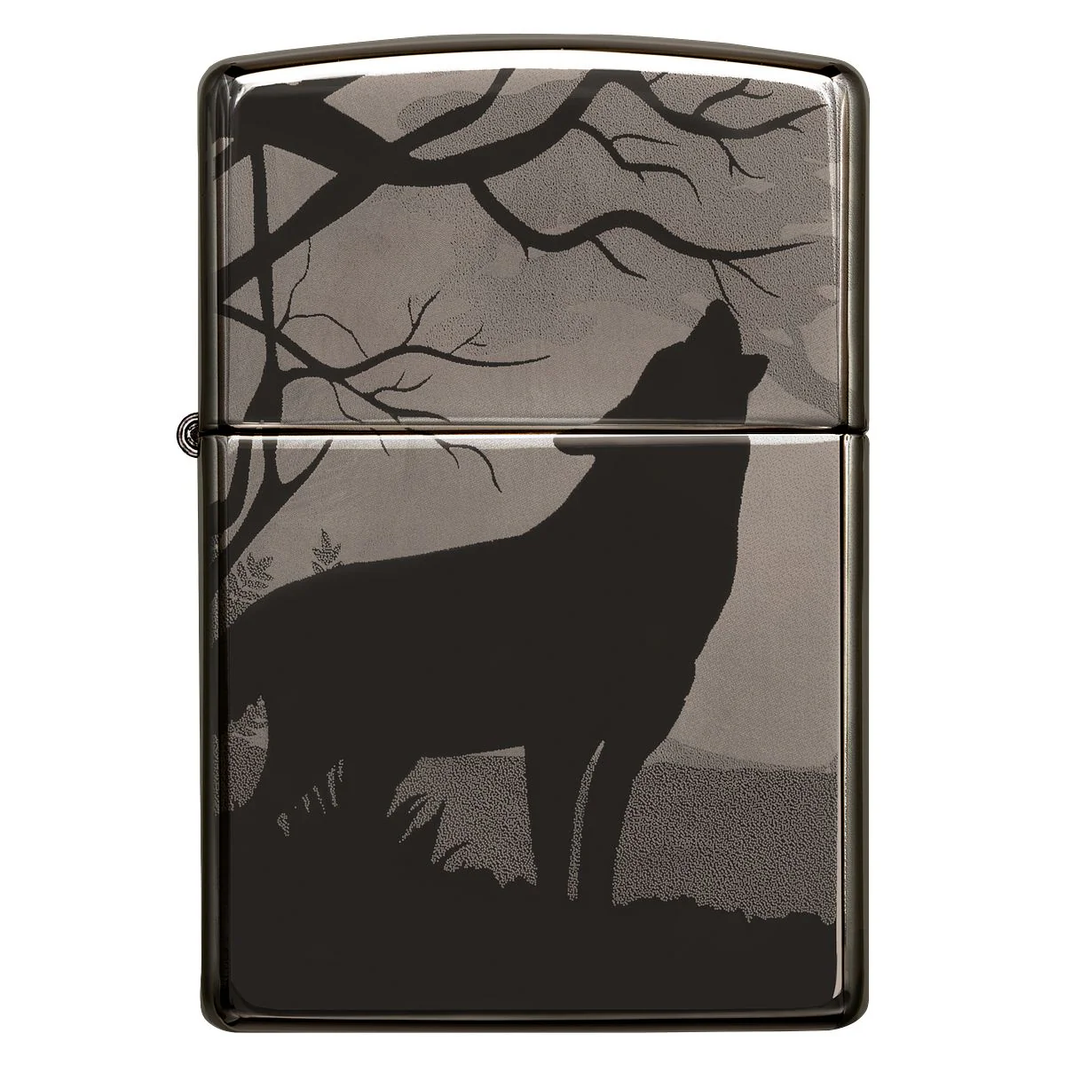 Zippo Lighter: Wolves in Trees, Photo Image 360 - Black Ice 49188 - Image 6