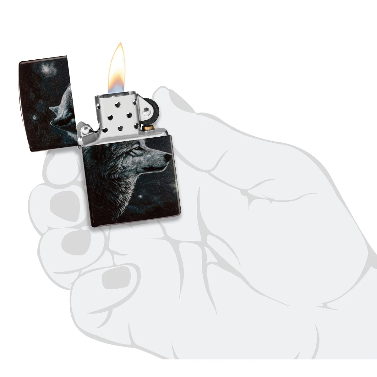 Zippo Lighter: Wolves with Full Moon - 540 Fusion 46609 - Image 9