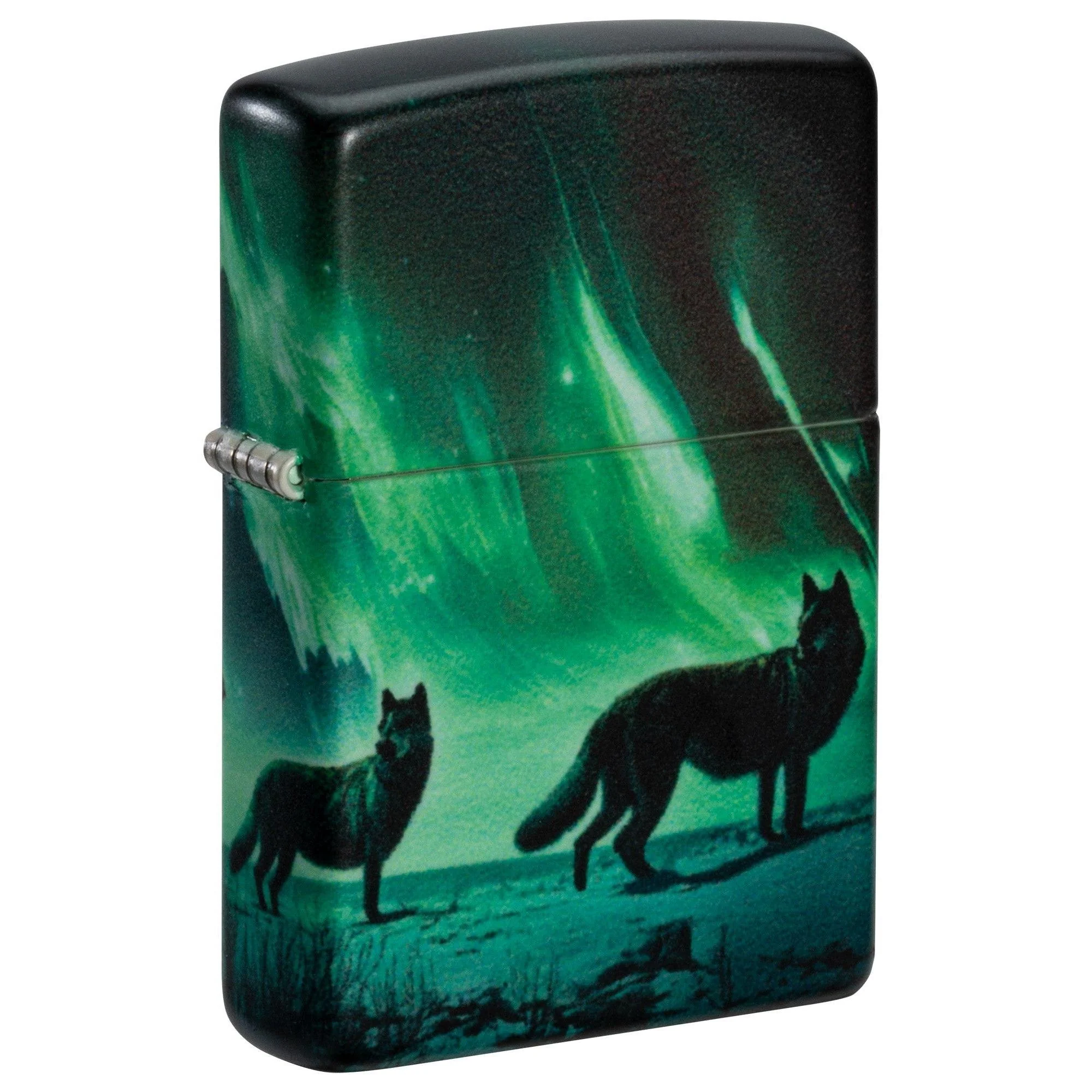 Zippo Lighter: Wolves with Northern Lights, Glow-in-the-Dark - 540 Color 81643