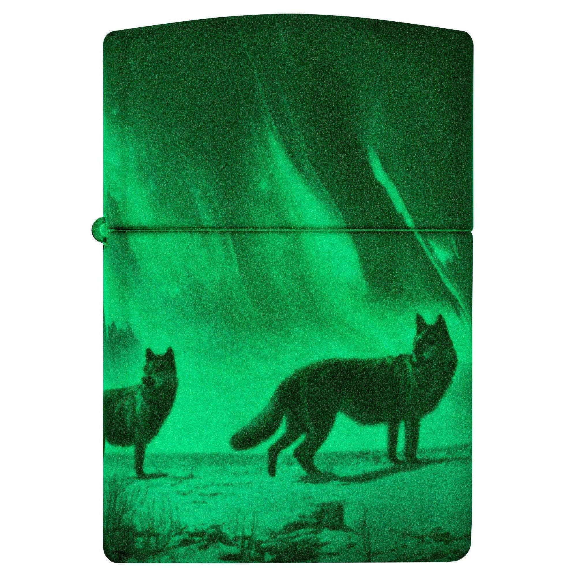 Zippo Lighter: Wolves with Northern Lights, Glow-in-the-Dark - 540 Color 81643 - Image 5