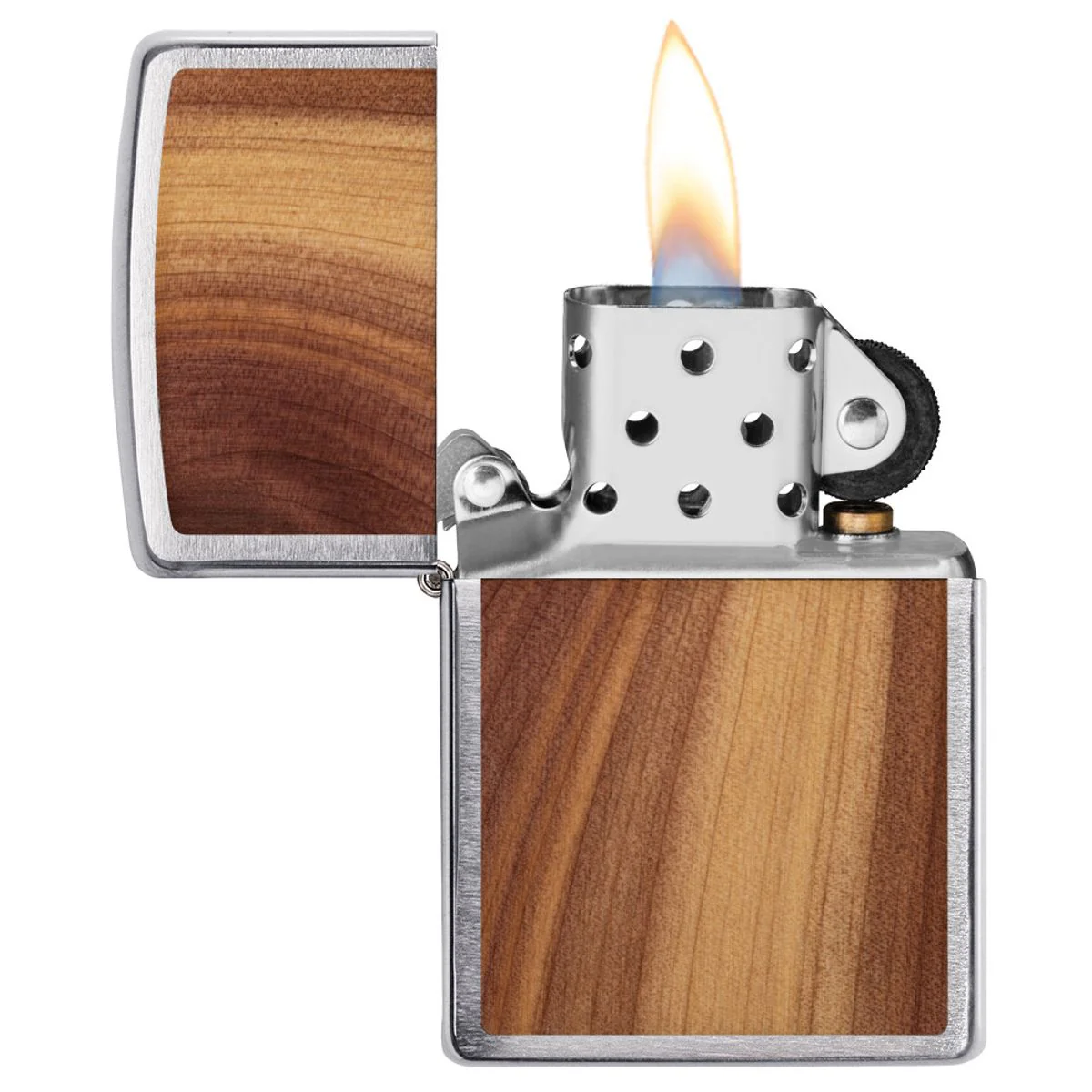 Zippo Lighter: Woodchuck Cedar Emblem - Brushed Chrome 29900 - Image 7