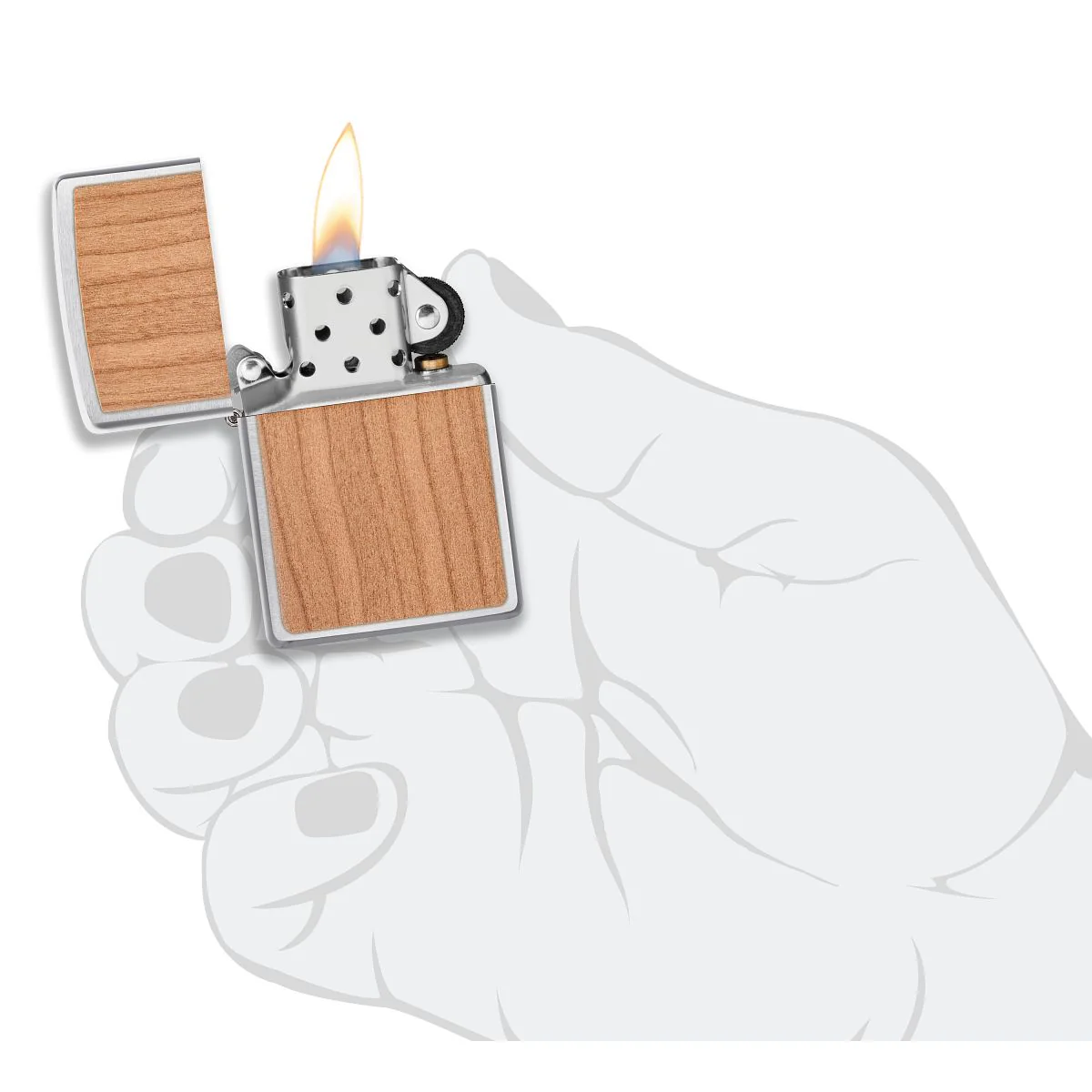 Zippo Lighter: Woodchuck Cherry - Brushed Chrome 49462 - Image 9