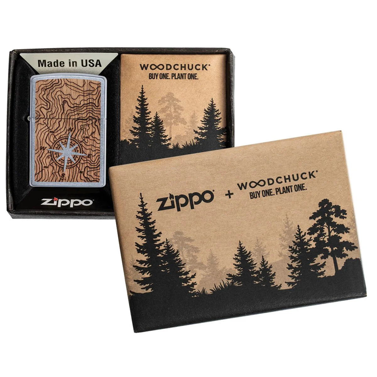 Zippo Lighter: Woodchuck Compass - Street Chrome 49055 - Image 7