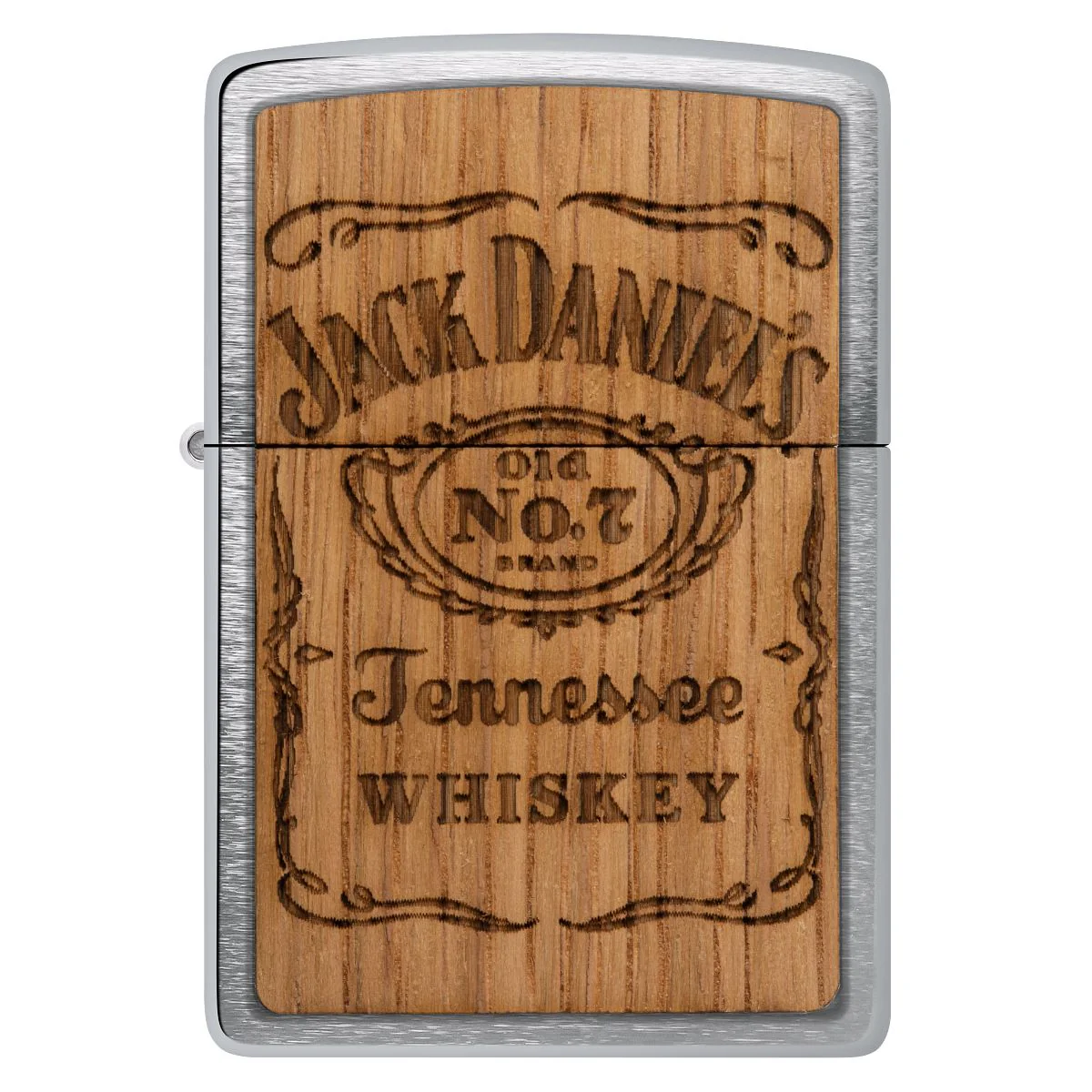 Zippo Lighter: Woodchuck Jack Daniel's - Brushed Chrome 48392 - Image 5