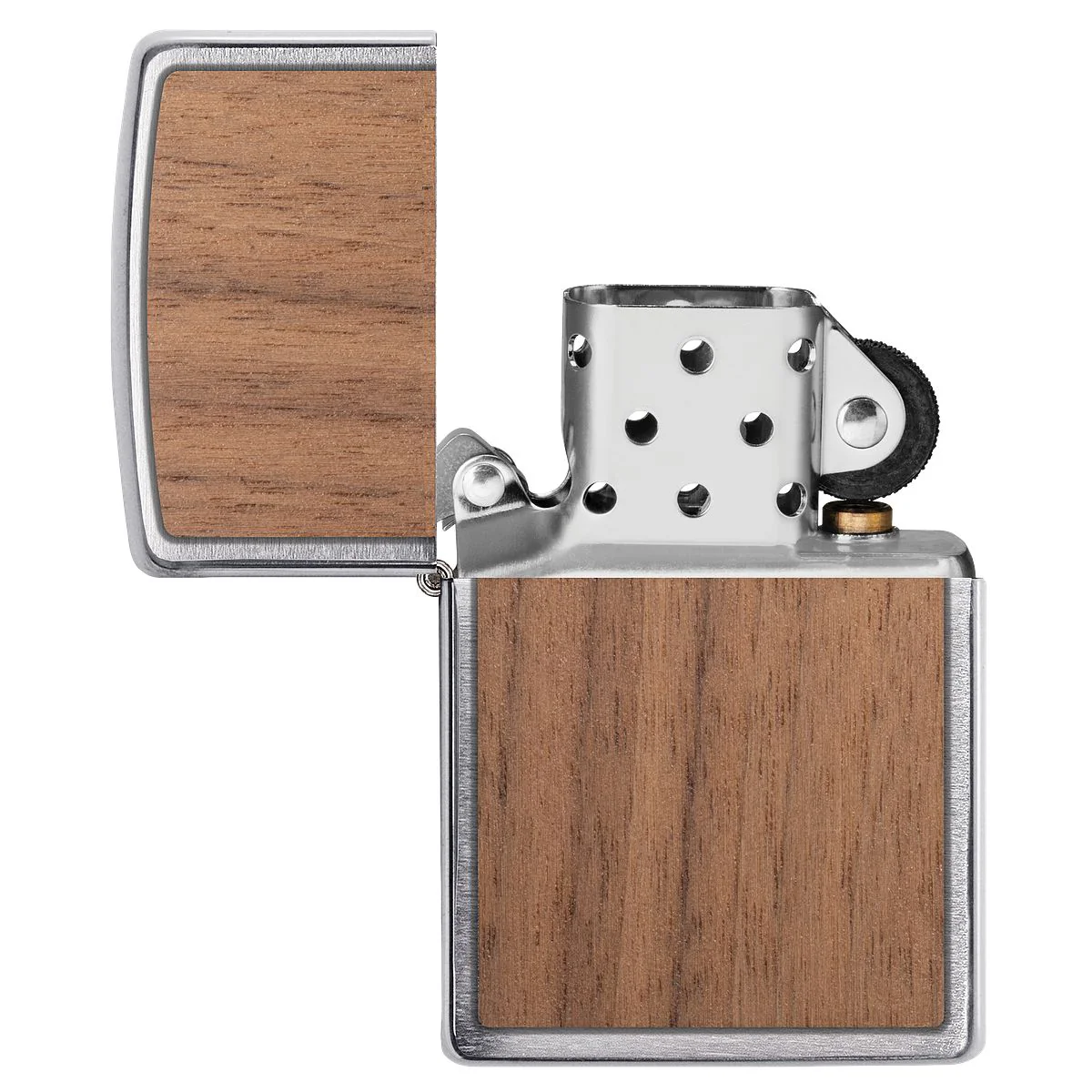 Zippo Lighter: Woodchuck Walnut - Brushed Chrome 49039 - Image 6