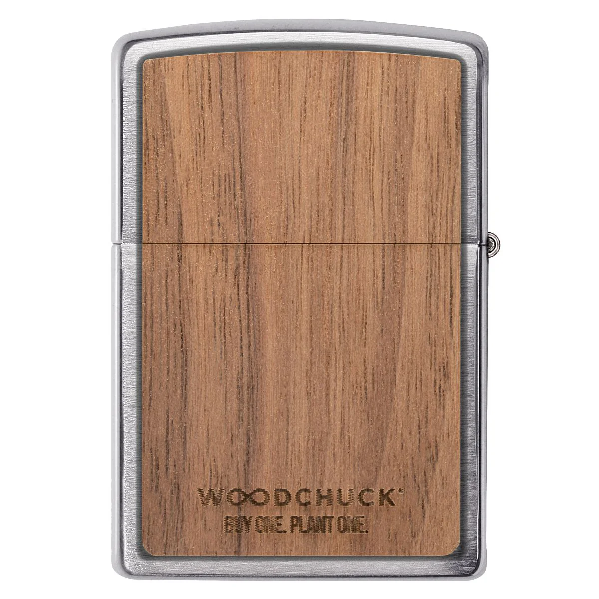 Zippo Lighter: Woodchuck Walnut with Leaves - Brushed Chrome 49708 - Image 3