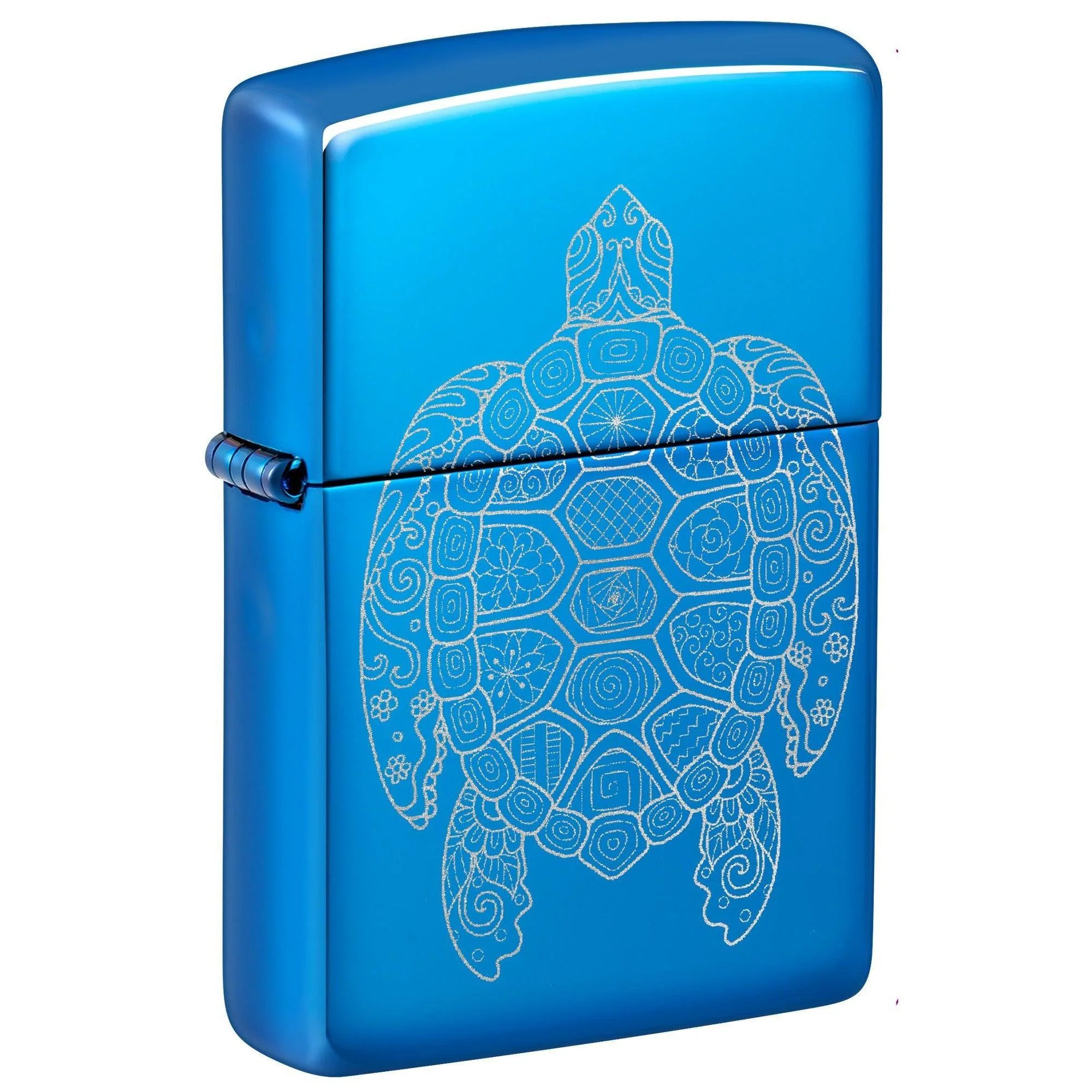 Zippo Lighter: Zen Turtle, Photo Image - High Polish Blue 46177