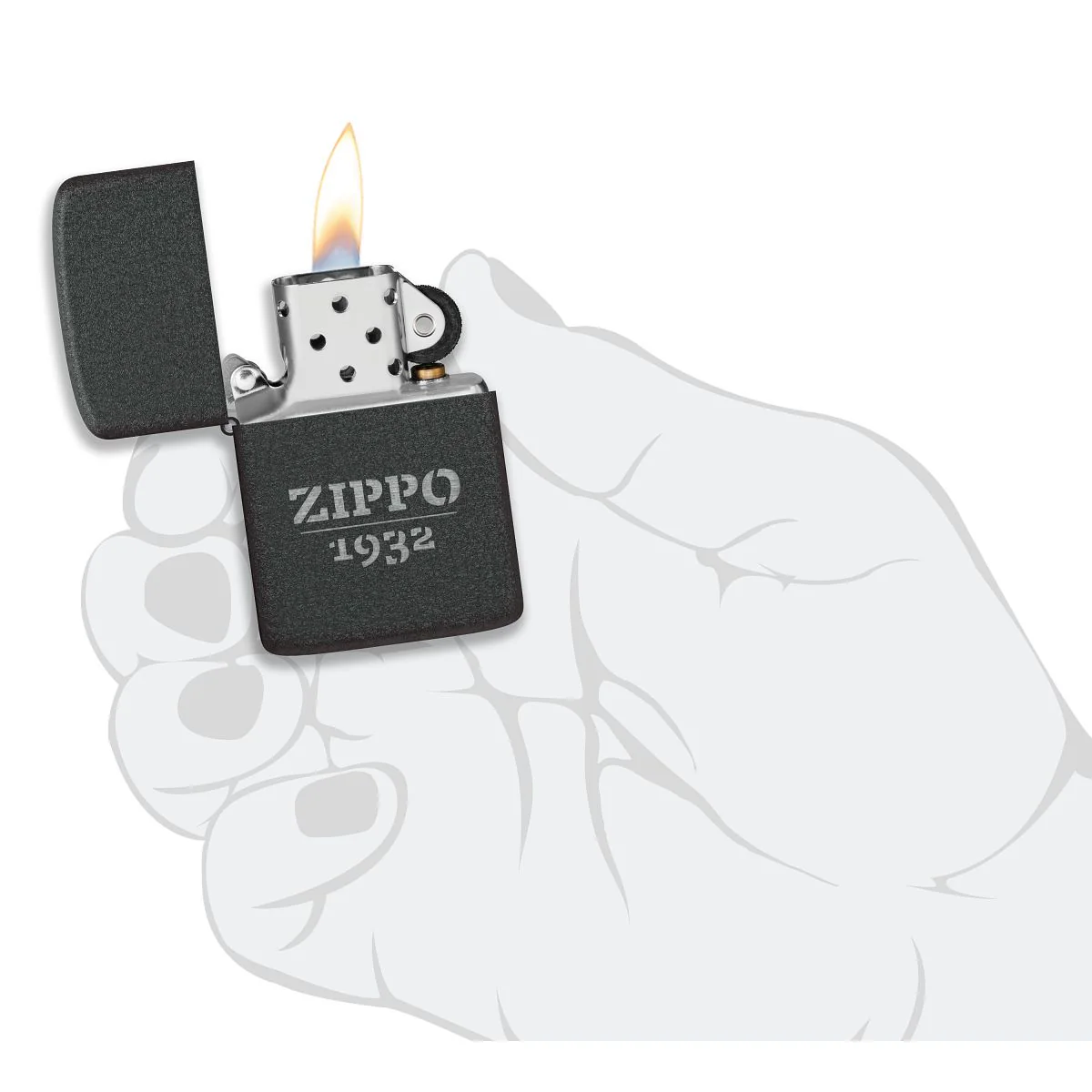 Zippo Lighter: Zippo 1932, Engraved - Black Crackle 46567 - Image 5