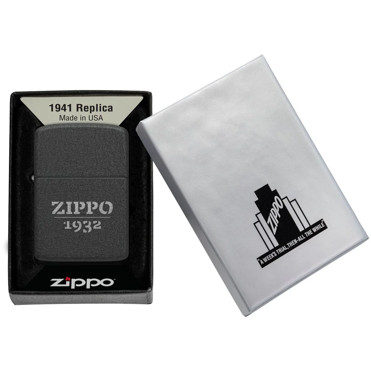 Zippo Lighter: Zippo 1932, Engraved - Black Crackle 46567 - Image 6